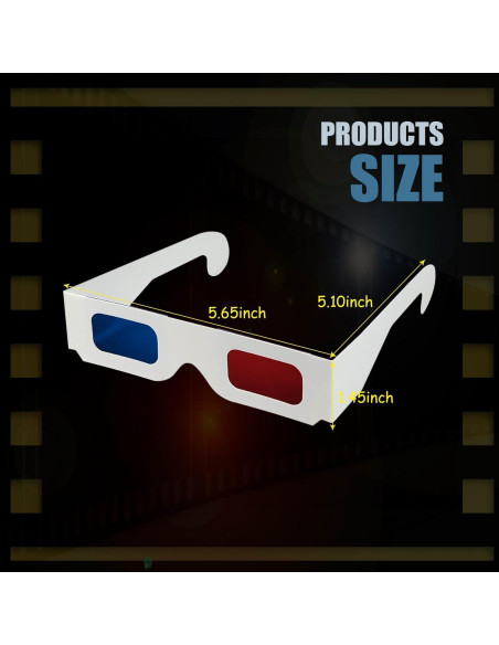 5 Gafas 3D CHTUGEM Anaglifo Rojas y Azules para Películas