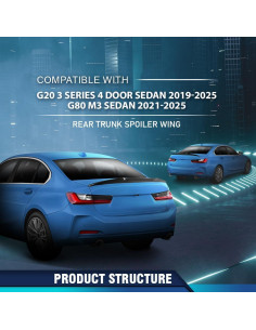 Ala de Spoiler Trasero PIT66 para BMW G20/G80 M3 2019-2025 Negro 2