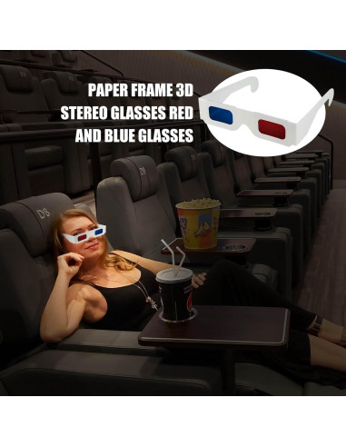 5 Gafas 3D CHTUGEM Anaglifo Rojas y Azules para Películas