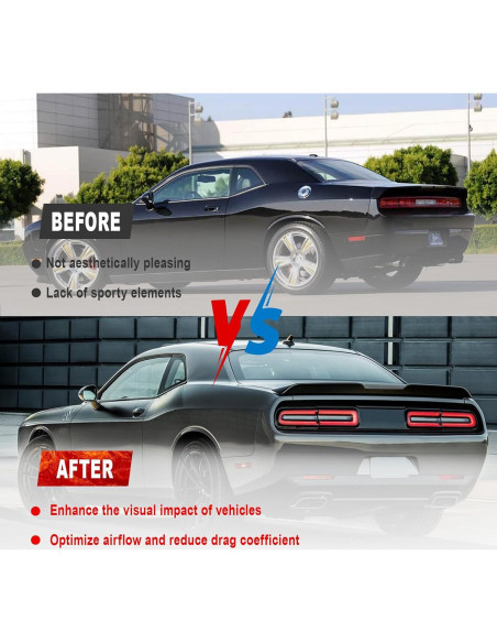 Alerón Trasero Demon para Challenger SRT/SXT/GT 2008-2017 Negro