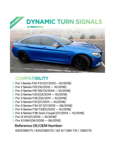 Luces de señal de giro secuenciales LED BMW F20 F21 F30 F32 F33