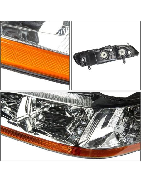 Faros LED DNA MOTORING para Honda Accord 98-02 Cromo/Ámbar