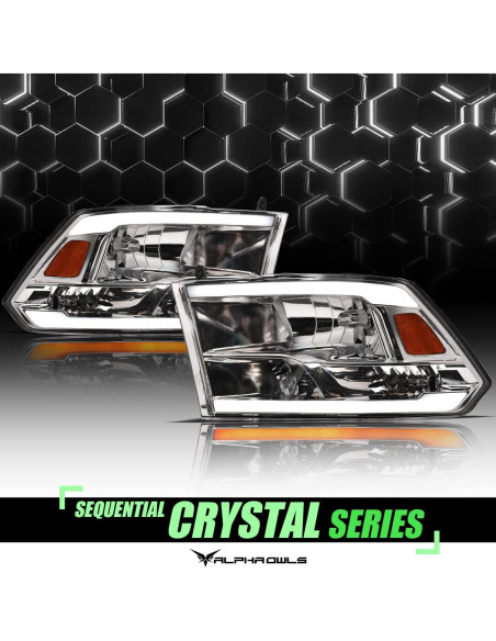 Faros LED Secuenciales Alpha Owls 8711828 para Dodge Ram 2009-2023
