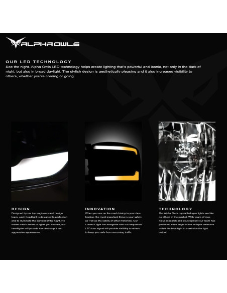 Faros LED Secuenciales Alpha Owls 8711828 para Dodge Ram 2009-2023