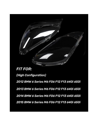 Cubierta de Lente Faro Transparente KAWTZP BMW Serie 6 M6 2012-2015