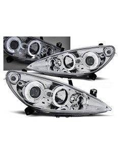 Faros V-MAXZONE RS-1491 para Peugeot 307 2001-2005 Cromo