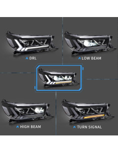 Faros LED VLAND para Toyota Hilux 2015-2020 con Giro Secuencial 2