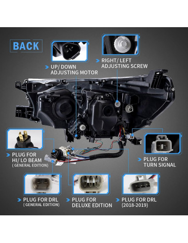 Faros LED VLAND para Toyota Hilux 2015-2020 con Giro Secuencial