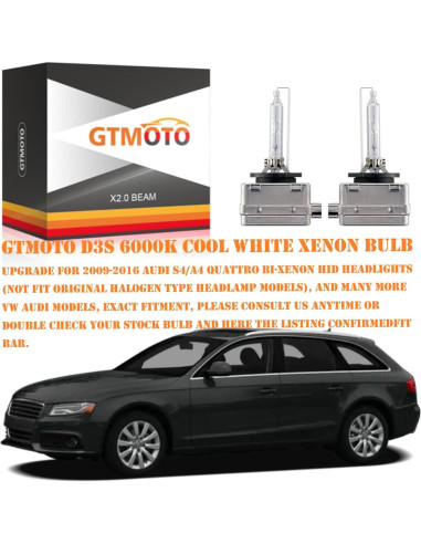 Bombillas D3S Xenón HID GTMOTO 6000K para Audi A3 A4 S4