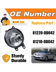 Luces Antiniebla LEVANLIGHT para Toyota Corolla 2009-2010 2