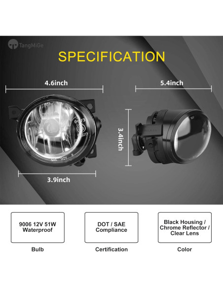 Luces Antiniebla TangMiGe para Volkswagen GTI/Jetta 2006-2010