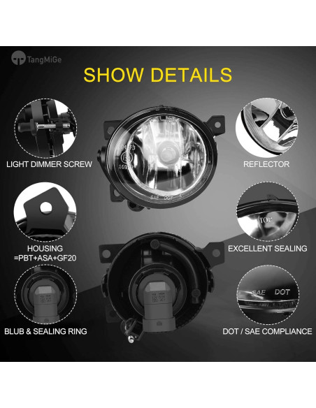 Luces Antiniebla TangMiGe para Volkswagen GTI/Jetta 2006-2010