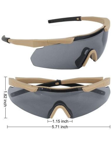Gafas Tácticas Xaegistac 3 Lentes Intercambiables Unisex