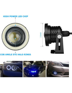 Luz de Niebla Angel Eye AICEL 2PCS LED 30W Azul Impermeable 2