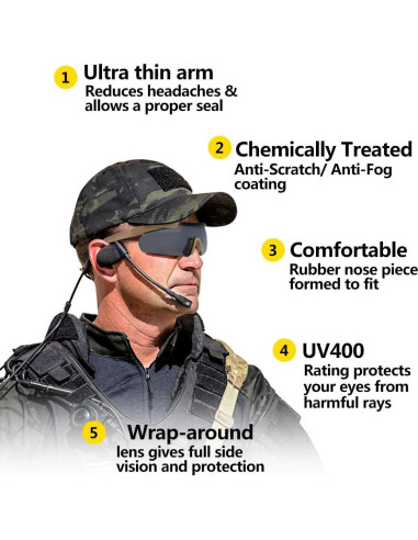 Gafas Tácticas Xaegistac 3 Lentes Intercambiables Unisex