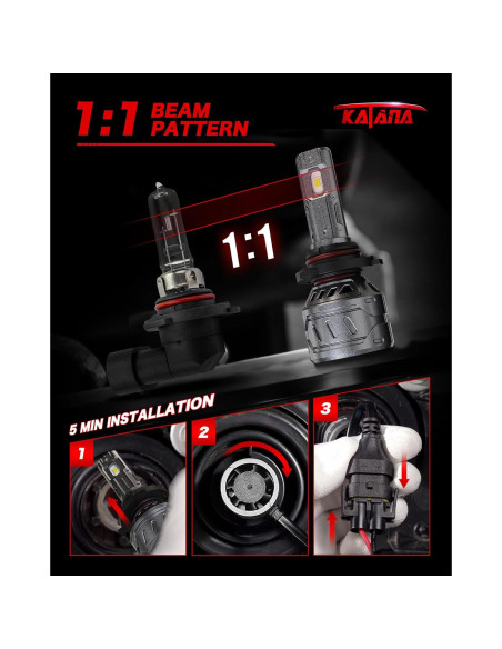 Bombillas de Luz de Niebla KATANA 9005 HB3 400% Brillo 6500K