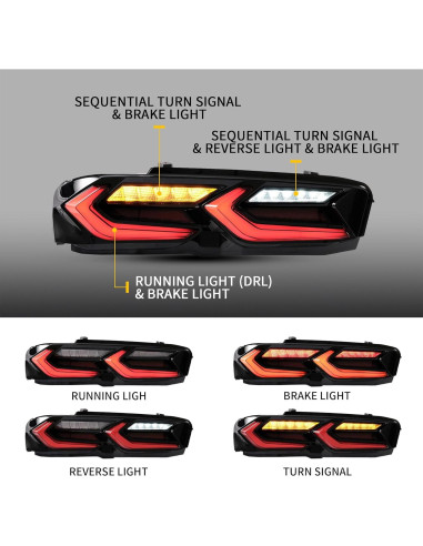 Luces Traseras LED YUANZHENG para Chevy Camaro 2019-2024
