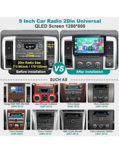 Estéreo Doble Din Electrosmart 9" QLED Android 13 GPS Bluetooth 2