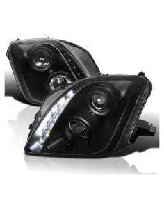 Faros Proyector Negro SPEC-D LHP-PL97JM-RS para Honda Prelude 1997-2001