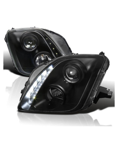 Faros Proyector Negro SPEC-D LHP-PL97JM-RS para Honda Prelude 1997-2001