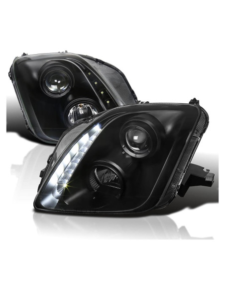 Faros Proyector Negro SPEC-D LHP-PL97JM-RS para Honda Prelude 1997-2001