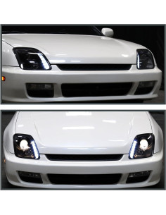 Faros Proyector Negro SPEC-D LHP-PL97JM-RS para Honda Prelude 1997-2001 2