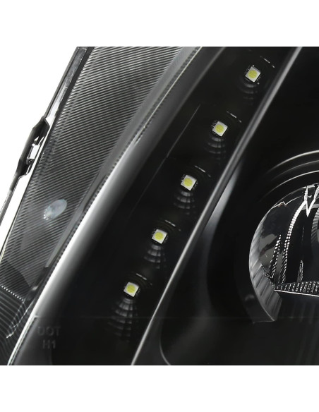 Faros Proyector Negro SPEC-D LHP-PL97JM-RS para Honda Prelude 1997-2001