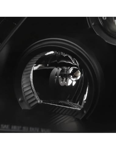 Faros Proyector Negro SPEC-D LHP-PL97JM-RS para Honda Prelude 1997-2001