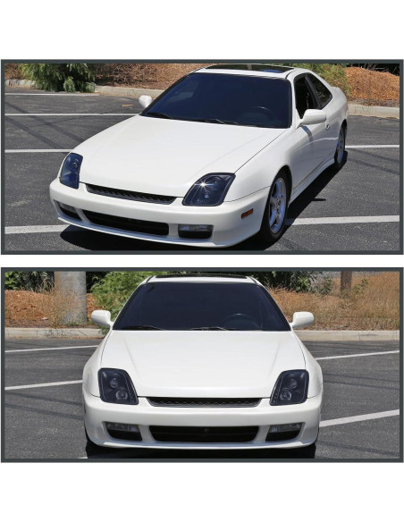 Faros Proyector Negro SPEC-D LHP-PL97JM-RS para Honda Prelude 1997-2001