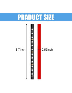 Tira de Luz LED Interior para Auto UHANBUT Azul 22.5 cm 2