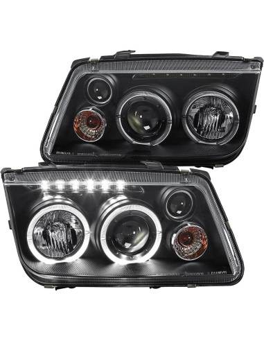 Faros LED y Luces Traseras Negras Brillantes SPEC-D Jetta 1999-2005