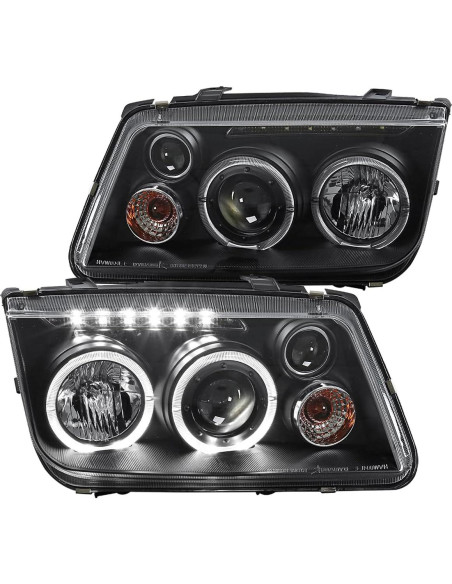 Faros LED y Luces Traseras Negras Brillantes SPEC-D Jetta 1999-2005