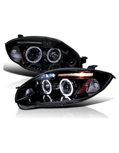 Faros Proyector LED Spec-D Tuning Negro Brillante Humo para Mitsubishi Eclipse 2006-2008