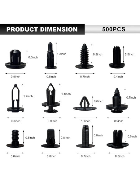 500 Clips Universales para Automóviles NYTKL + Herramienta