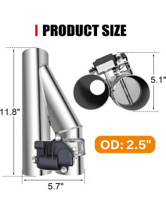 Válvula de Escape Eléctrica Peastorm 2.5" con Silenciador 2