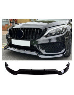 Divisor de Labio Frontal Negro Brillante para Clase C W205 AMG