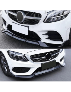 Divisor de Labio Frontal Negro Brillante para Clase C W205 AMG 2