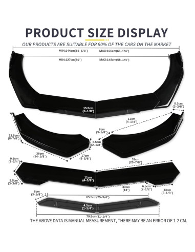 Labio de Parachoques Delantero Universal DREAMOTOR con Varillas