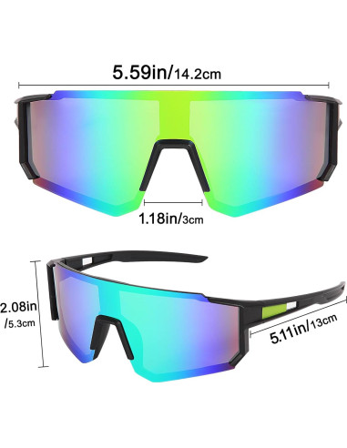 Gafas de Ciclismo UV400 Gafas Deportivas Verde Unisex