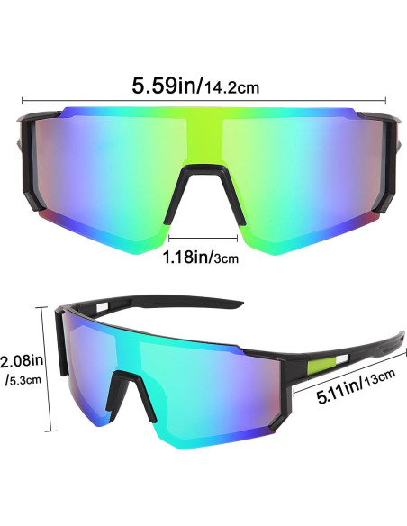 Gafas de Ciclismo UV400 Gafas Deportivas Verde Unisex Gafas de Ciclismo UV400 Gafas Deportivas Verde Unisex