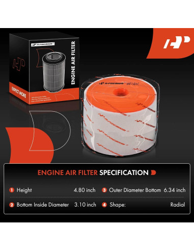 Filtro de Aire del Motor A-Premium para Audi A6 2012-2018 2.0L