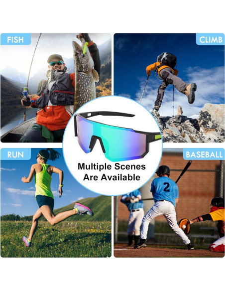 Gafas de Ciclismo UV400 Gafas Deportivas Verde Unisex Gafas de Ciclismo UV400 Gafas Deportivas Verde Unisex