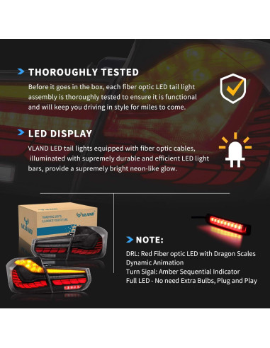 Luces Traseras OLED VLAND para BMW F30 F35 F80 2013-2018
