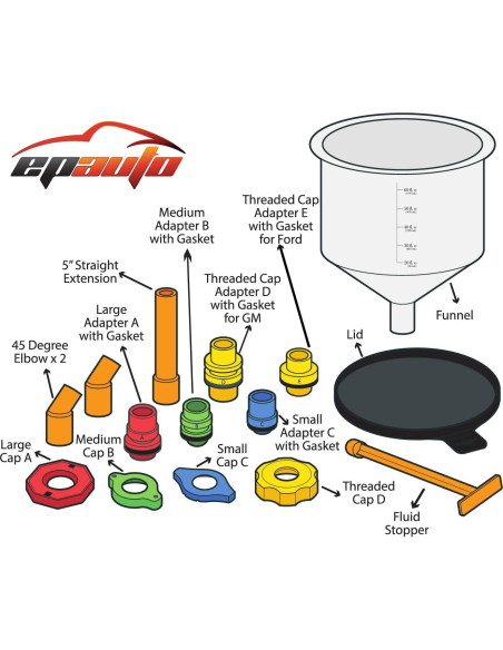 Kit de embudo para refrigerante EPAuto AQ-001-1 a prueba de derrames