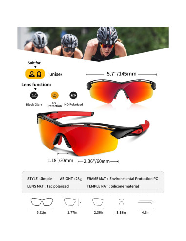 Gafas de sol deportivas Rosemal 7252 polarizadas UV400