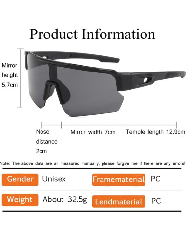 Gafas de Ciclismo ZJMZZM Tyj Polarizadas UV400 Unisex