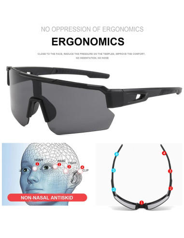 Gafas de Ciclismo ZJMZZM Tyj Polarizadas UV400 Unisex