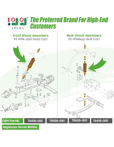 Amortiguadores de Carro de Golf 10L0L Delanteros y Traseros