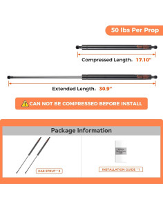 Amortiguador de Gas PAMAGOO 30" 50 lbs (222 N) para Tonneau 2