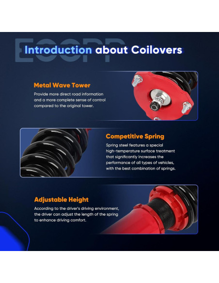 Amortiguadores Coilover Ajustables ECCPP para Jaguar XF 2009-2015